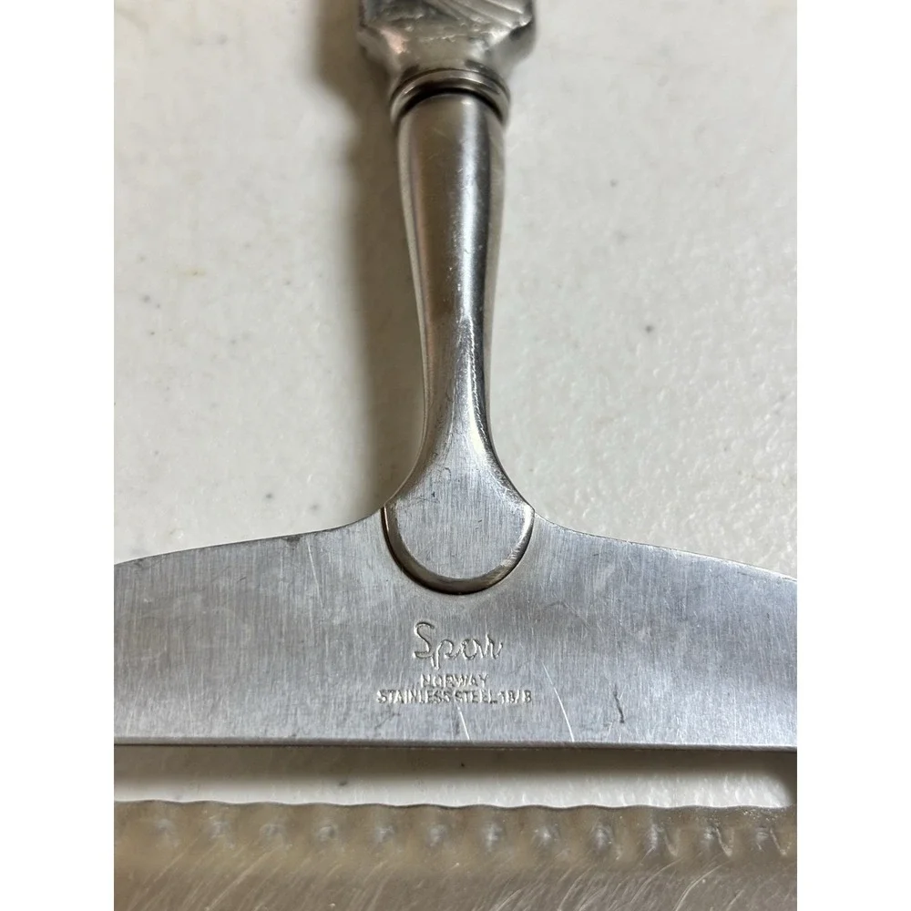 Spar Norway Stainless 18/8 w/ Pewter Handles Cheese Plane Pie & Cake Servers (3)
